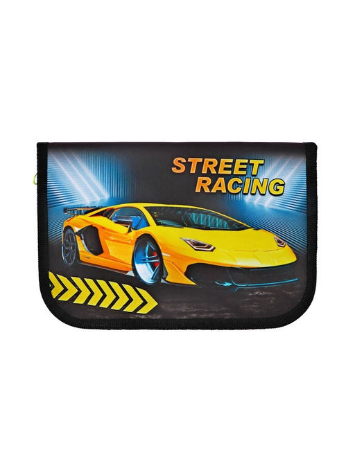 Пенал школьный, 3 секции, 14×21×4 см «Тачка желтая»