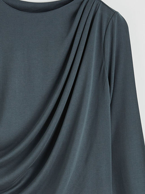 Bisiklet Yaka B?zg?l? Bluz