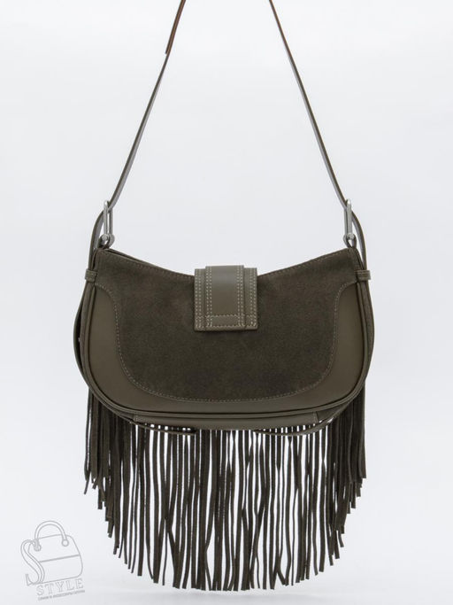 Сумка женская кожаная 99057-1NN brown green Natale Navetta  в Новосибирске