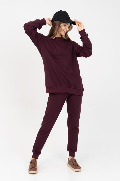 Свитшот женский 407L3-33 т.сливовый - Solo mio фото 3