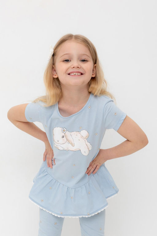 Crockid _ КР 302746/голубой,любимые ромашки к563 блузка (туника) для дев  фото 5