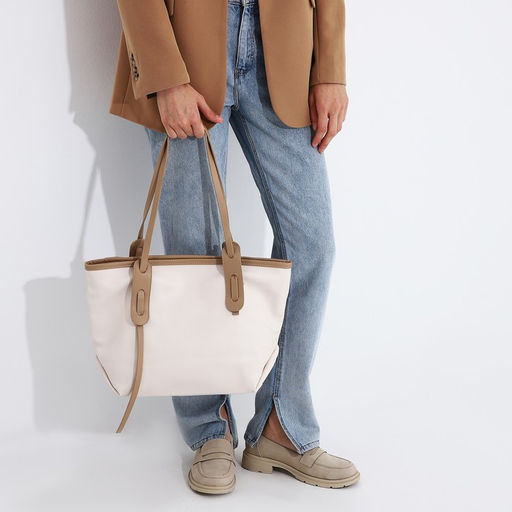 Сумка-шопер на молнии, цвет белый - Simaland фото 7