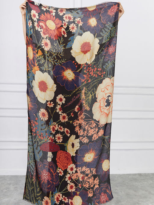 Большой, мягкий, тонкий и очень нежный двусторонний палантин с рисунком. - Tantino фото 13