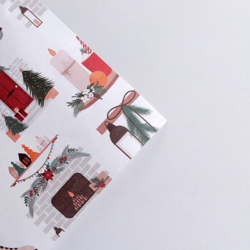 Цена за 10 шт. Бумага упаковочная крафтовая «Уютный Новый Год», 50 × 70 см