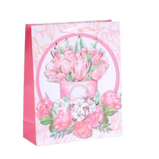 Цена за 12 шт. Пакет подарочный 32x26x10 / 1199M /уп 12/480/Цветы - Галеонтрейд фото 5