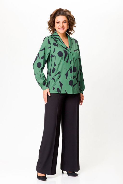 Блуза Swallow 803.2 черный+серебряный узор фото 769