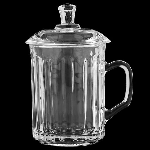 Кружка стеклянная Анчан 320мл, д8см, h10,5см, стеклянная крышка, общая h14,5см, в коробке, Дели Гласс (Deli Glass) (Китай) - Домашняя мода фото 2