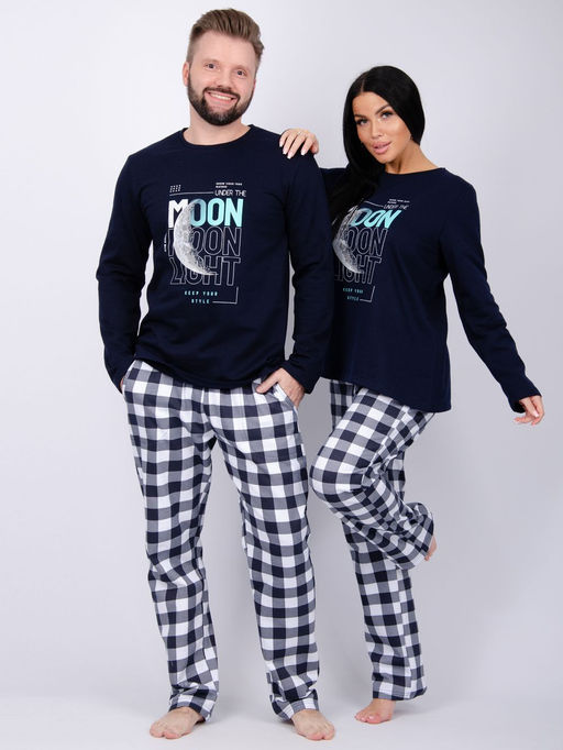 Пижама Луна футер с начёсом, трикотаж - Малина фото 3