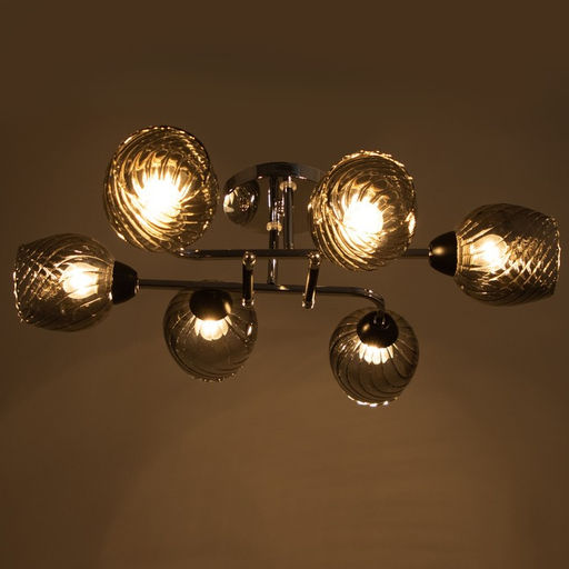 Люстра «Кириена» 6хЕ27 40 Вт чёрно-хромовый 70×70×27 см BayerLux