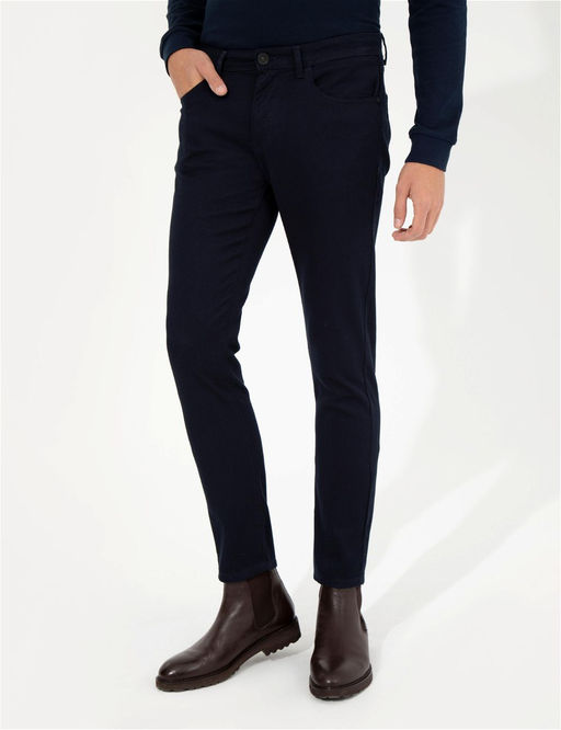 Lacivert Slim Fit Kanvas Pantolon - Pierre cardin фото 2