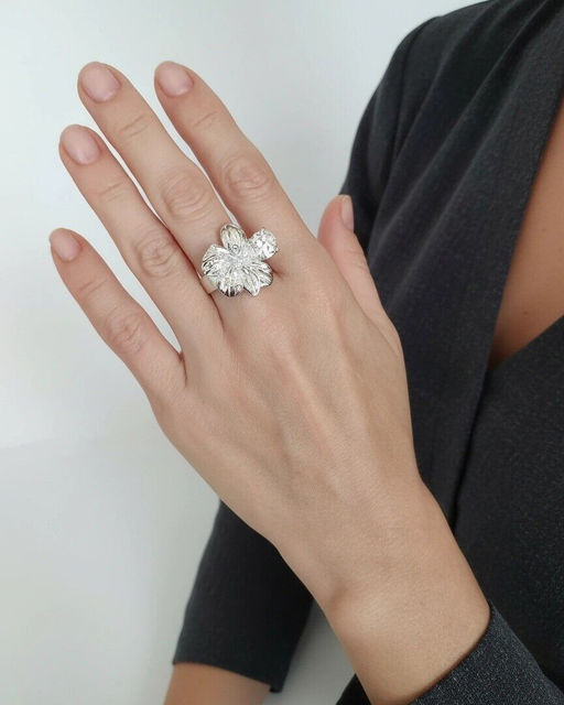 Кольцо с белым серебрением - Vel vett фото 3