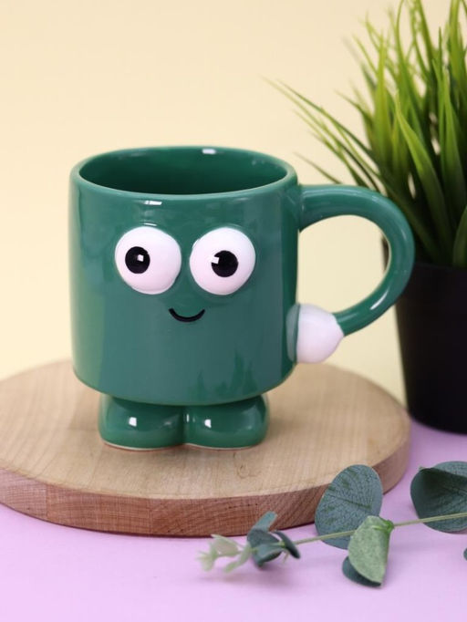 Кружка керамическая Smiling friend, green, 360 ml
