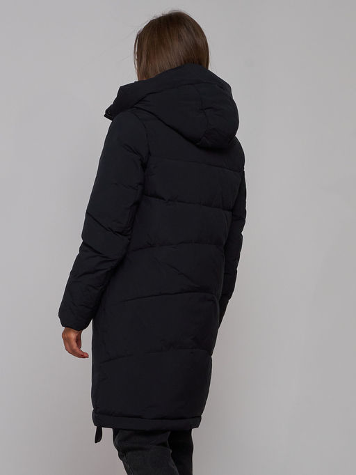 Пальто утепленное молодежное зимнее женское черного цвета 59018Ch - Mtforce фото 21