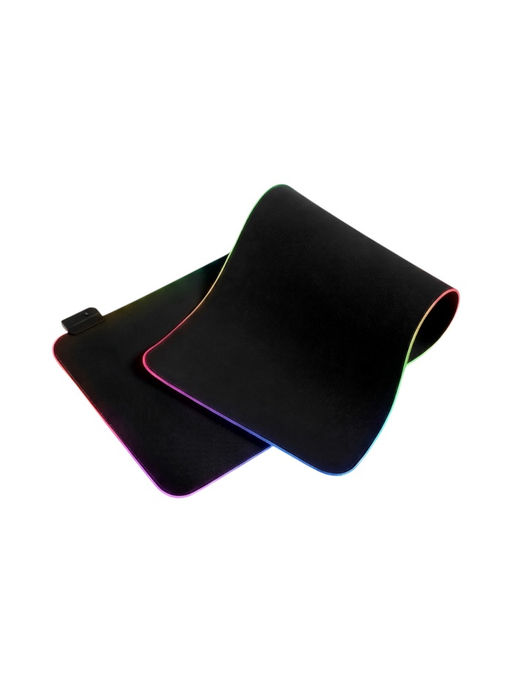 Коврик для компьютерной мыши 30х80х0,3 см, с подсветкой RGB, черный