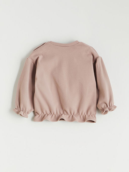 ?i?ek Bask?l? F?rf?rl? K?z Bebek Sweatshirt ve E?ofman Alt?