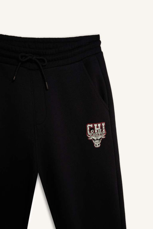 Толстые спортивные штаны для бега DeFactoFit NBA Chicago Bulls, стандартный крой, карманы, кружевная талия, эластичные штанины  фото 2
