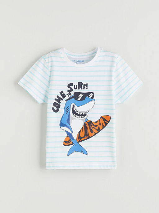 Bask?l? Erkek ?ocuk ?ortlu Pijama Tak?m?