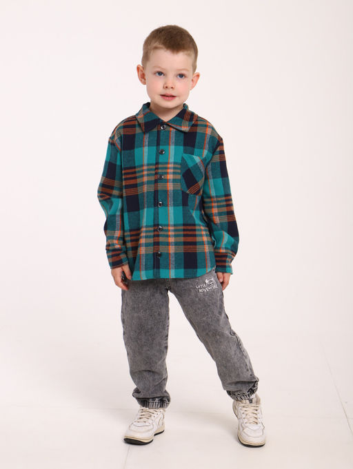 РБ015 Рубашка "Шерон" (зеленый; синий)