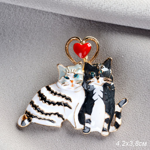 Брошь Кошки 4,2 см / GM273-39 /уп 36/ - ГалеонТрейд фото 2