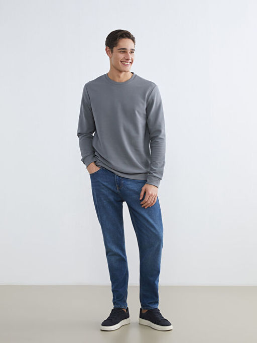 Bisiklet Yaka Erkek Sweatshirt