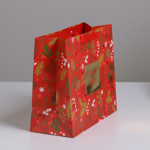 Пакет подарочный новогодний ламинированный «Время волшебства», ML 27 х 23 х 11.5 см