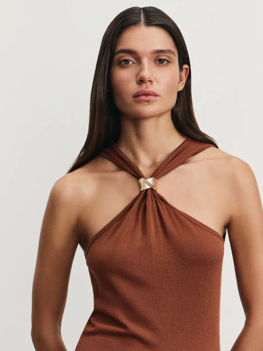 Трикотажное облегающее платье из вискозы / Zarina  фото 6