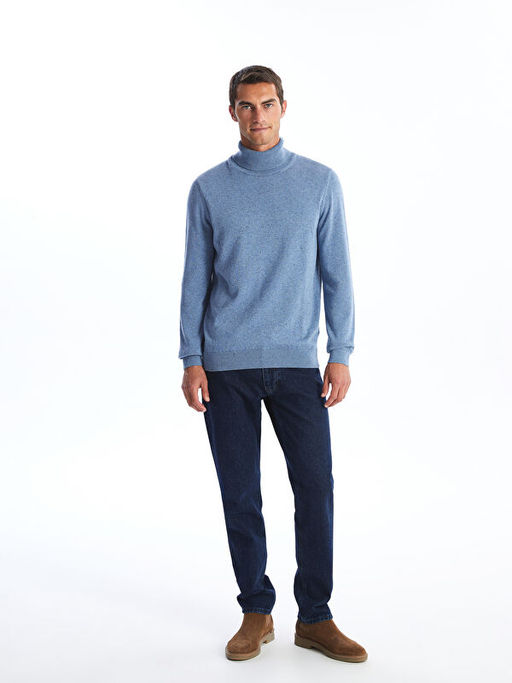 Bal?k?? Yaka Uzun Kollu Erkek Triko Kazak