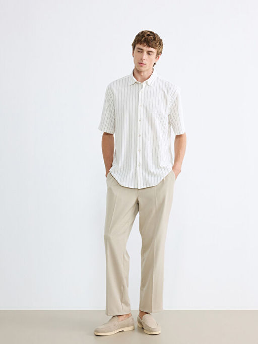 Regular Fit ?izgili Erkek G?mlek