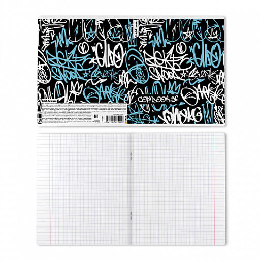 Цена за 5 шт. Тетрадь общая ученическая ErichKrause Graffity, 96 листов, клетка,матовая ламинация+выборочный лак_MIX-PACK фото 8