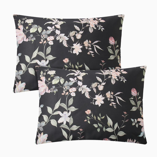 Комплект наволочек Этель Black flowers, 50х70 см - 2 шт., мако-сатин 114г/м2  фото 9