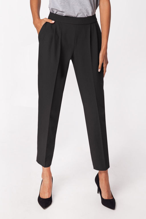 Брюки с завышенной посадкой и боковой застежкой