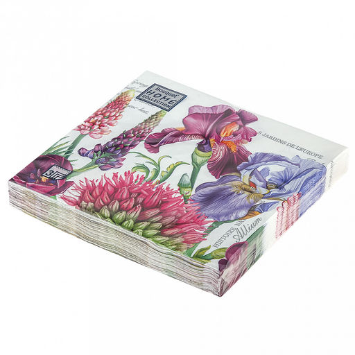 Салфетки бумажные "Bouquet Home Collection Classic" 33х33см, 3-х слойные, 20 штук в упаковке, 100% целлюлоза, "Декоративные ирисы" (Россия)