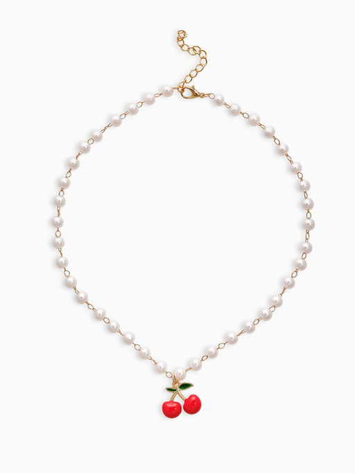 Цена за 2 шт. Колье на жемчужной дорожке «Вишенка», цветная в золоте 40, d=6