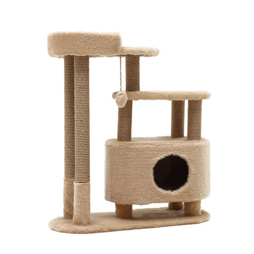 Домик для кошек с когтеточкой, овальный с площадкой, джут, 80 х33 х 91 см микс цветов - Пижон фото 9