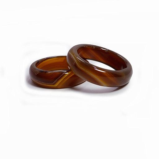 Кольцо из камня гладкое Медовый Агат коричневый привлекает достаток размеры 16-19мм - Сандаловый дом фото 6