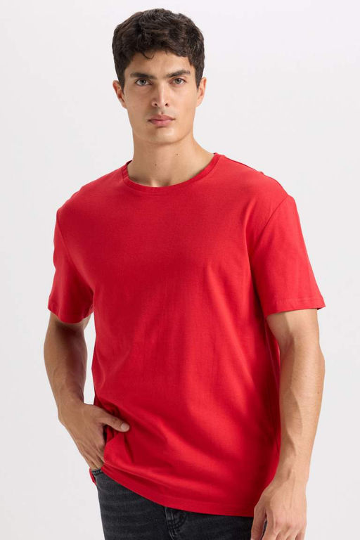 New Regular Fit Bisiklet Yaka Basic Duz K?sa Kollu Tisort - Defacto фото 2