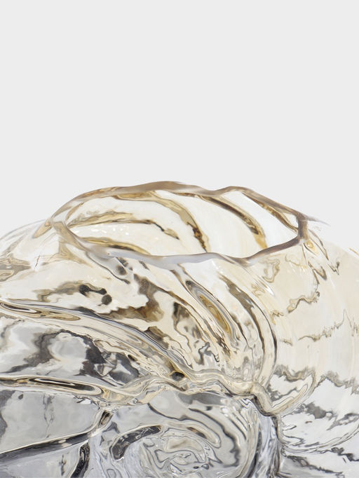 Ваза стекло настольная "Кеннет" ракушка, 20х24 см, коричнево-синий