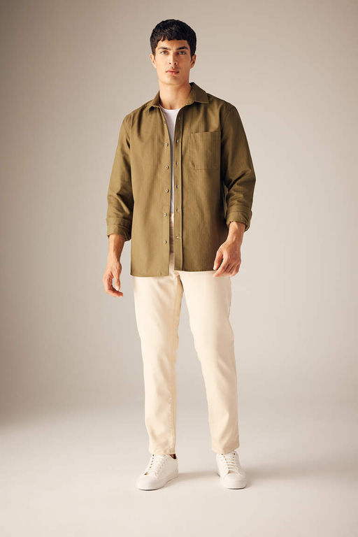 Рубашка стандартного кроя с длинным рукавом - Defacto фото 2