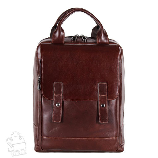 Рюкзак мужской кожаный 7320G brown Fuzhiniao в Новосибирске - S-style фото 3