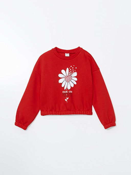 Bisiklet Yaka K?z ?ocuk Kal?n Sweatshirt