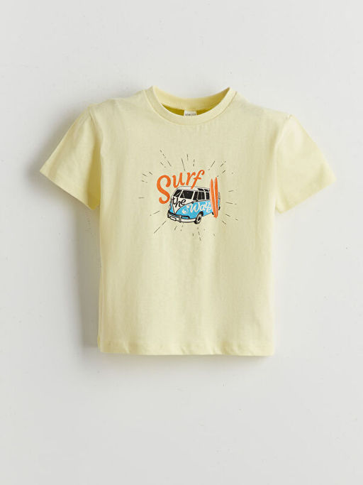 Bisiklet Yaka Bask?l? Erkek ?ocuk Ti??rt