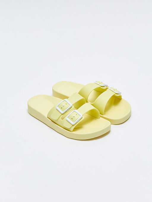 ?ift Bantl? Toka Detayl? K?z ?ocuk Plaj Terli?i