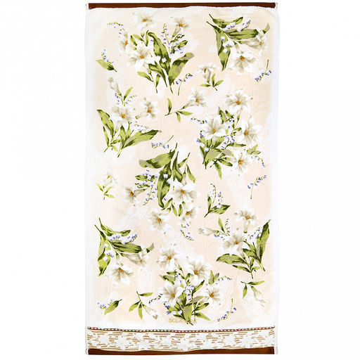 "Япония-2012" Полотенце махровое 100х150см, плотность 300гр/м2, 100% хлопок, Ландыш, бежевый, Bolangde (Китай)