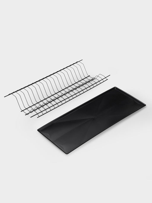 Сушилка для посуды с поддоном для шкафа 60 см, 56.5×25.6 см, чёрная