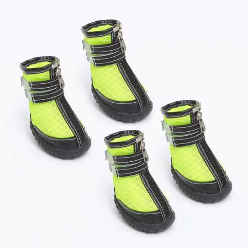 Ботинки высокие для больших собак, набор 4 шт, размер S (подошва 8х 5,7см), чёрно-салатовые 977641 - Simaland фото 9