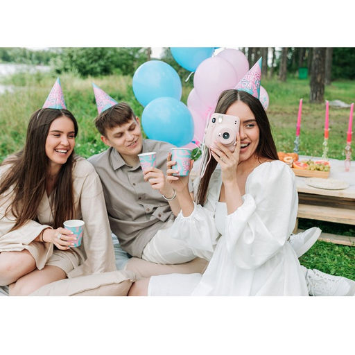 Цена за 10 шт. Тарелка бумажная Happy Birthday, 18 см - Страна карнавалия фото 7