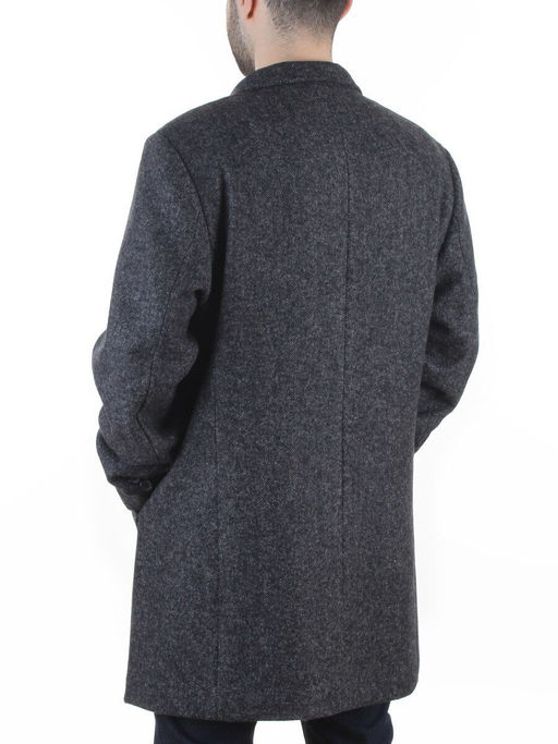 475675832 DK. GRAY Пальто Френч демисезонное мужское (65% шерсть, 35% кашемир)