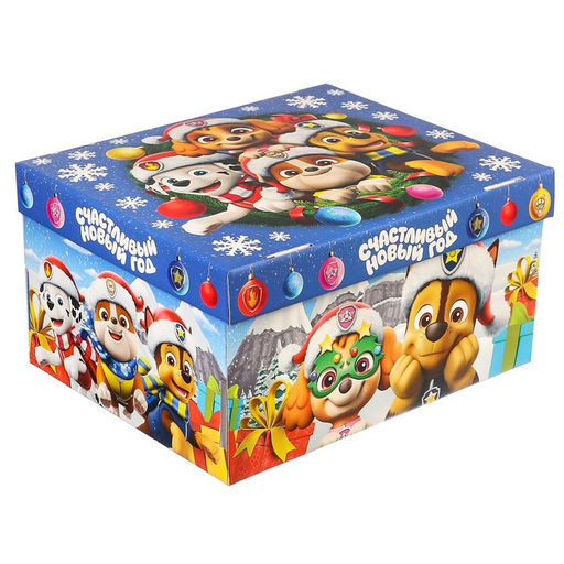 Коробка складная, с крышкой, 31 х 25,5 х 16 см Счастливый Новый год, Щенячий патруль - Paw Patrol фото 9