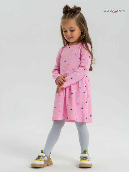 Платье Эля цветные сердечки на розовом - Sovalina фото 7