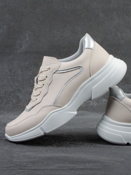 03-YJ435-2 BEIGE Кроссовки женские (натуральная кожа)